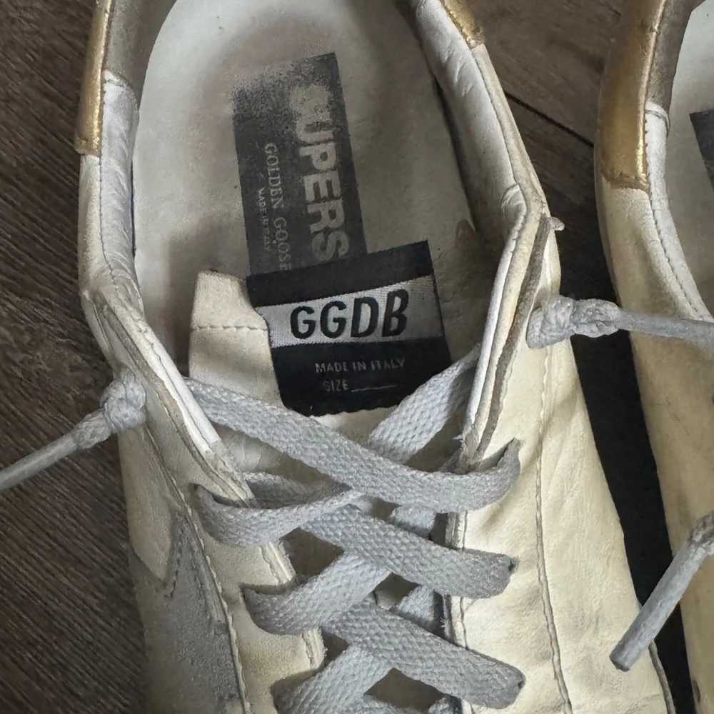 Golden Goose Tan and White Classic Star Sneakers - Picture 6 of 12